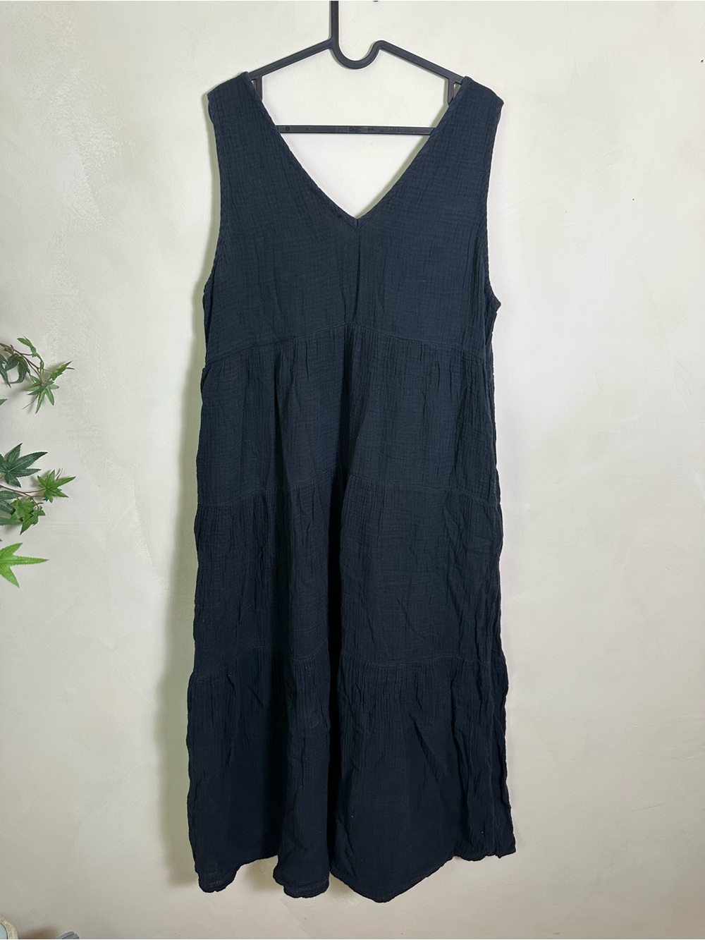Marine Layer Corinne Cloth Black Gauze Cotton Flowy Maxi Dress Women's XL - Picture 2 of 4